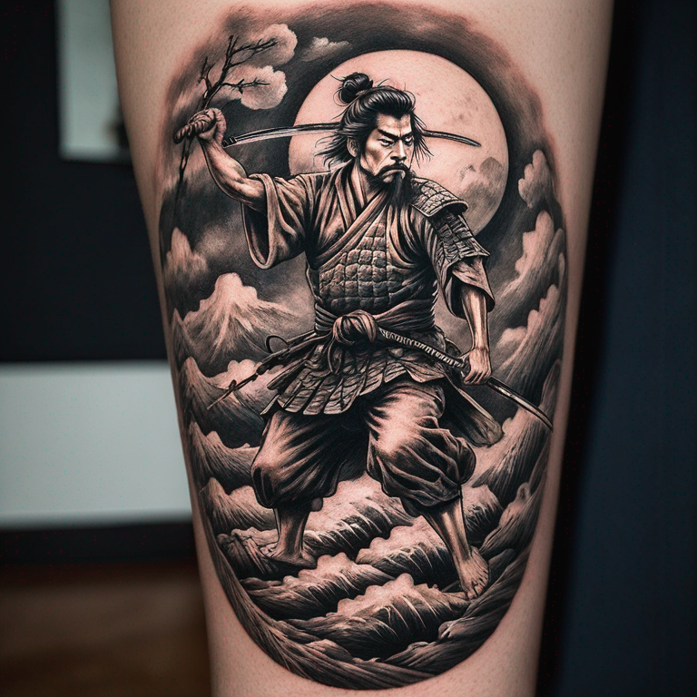 fondo-puerta-al-cielo-horiental-con-samurai-al-principio-y-gente-en-el-camino-con-ambiente-horiental-tattoo