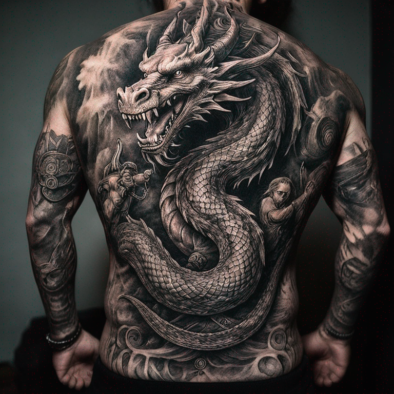 dragon-vikingo-runa-antebrazo-tattoo