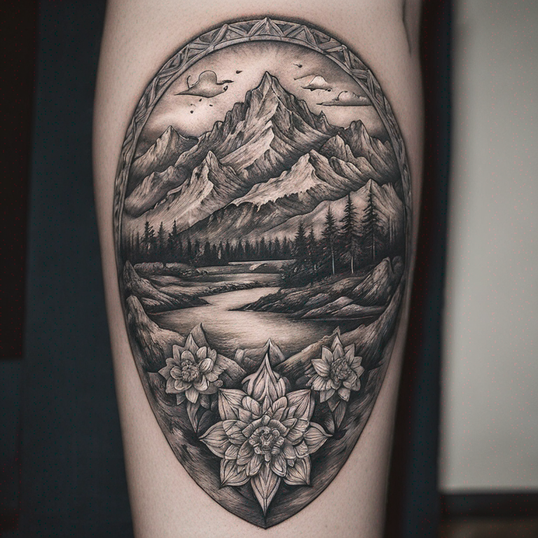 paysage-de-montagne-avec-mandala-tattoo