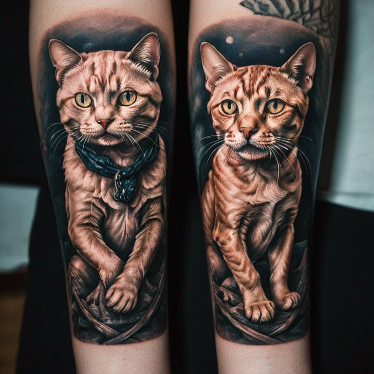 a-cat-and-dog-small-on-hand-tattoo