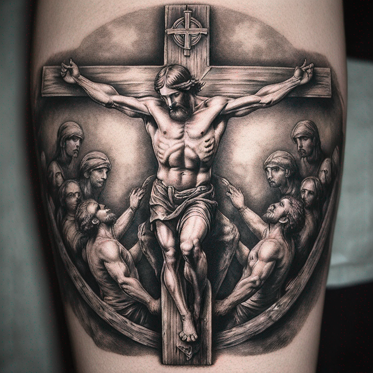 contour-de-biceps-croix-catholique-tattoo