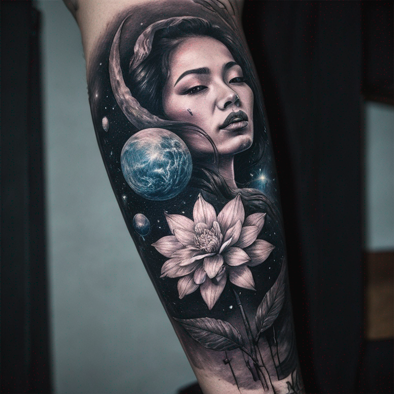 Núi lửa galaxy-tattoo