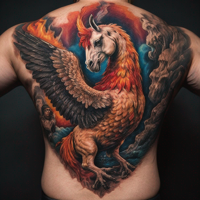 fenix-en-llamas-a-color-tattoo
