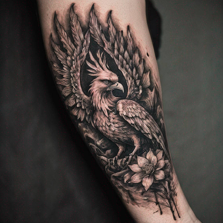 phoenix-reversed-hand-tattoo