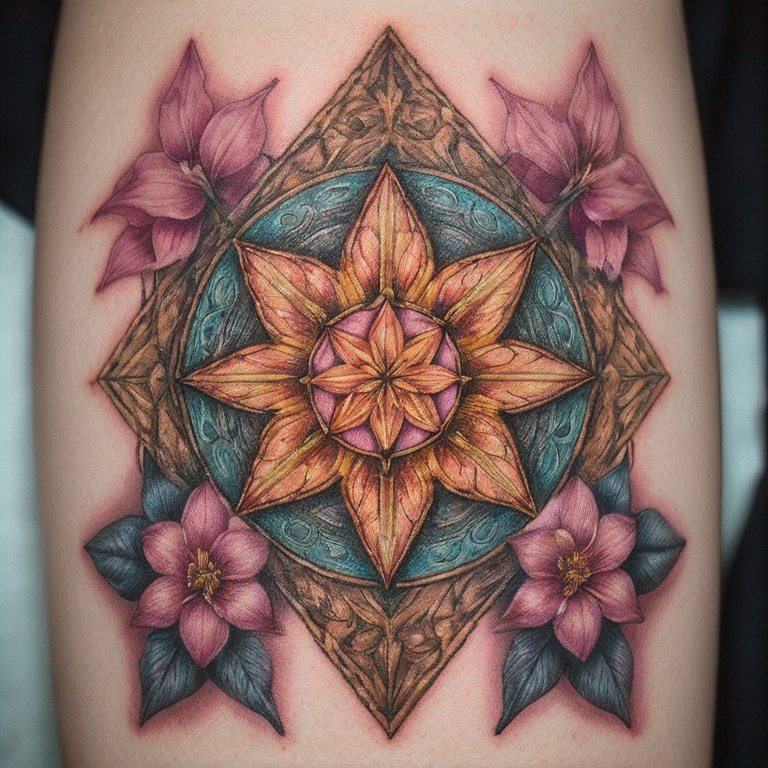 fleur-de-vie-+-metatron-+-nombre-d'or-en-couleur-pastel-fin-tattoo