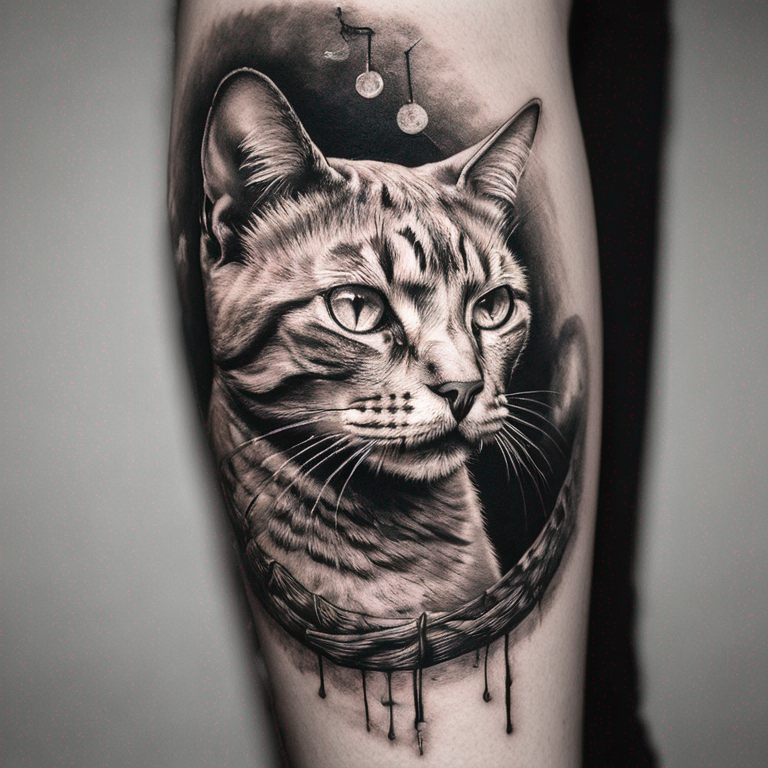 silueta-de-gato-a-linea-fina-sin-color-tattoo
