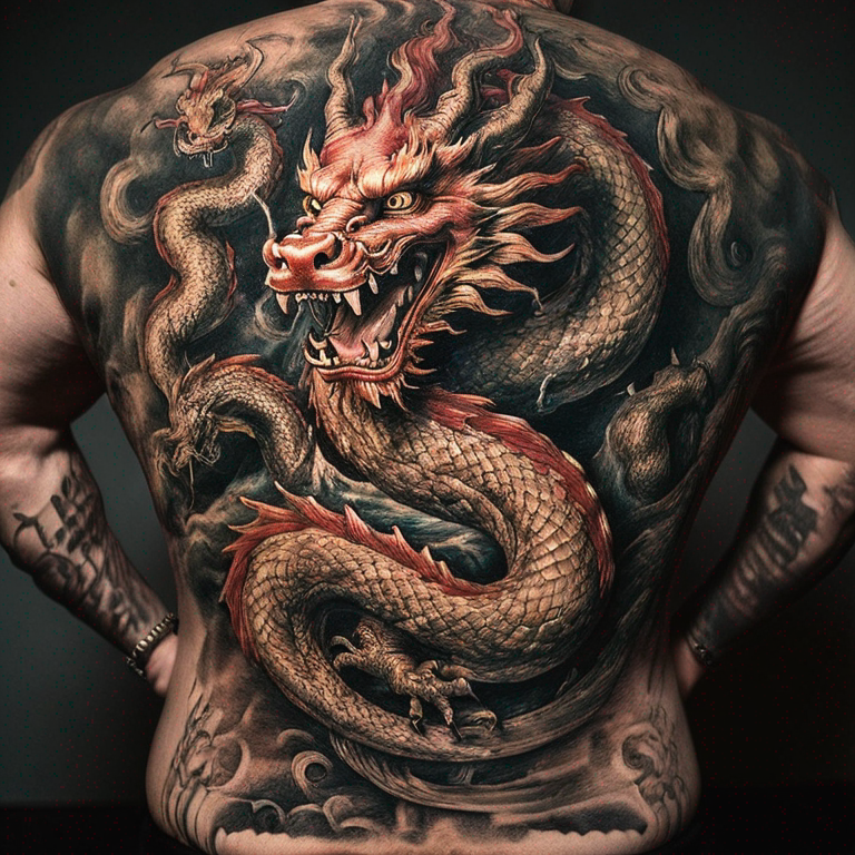 leone-di-san-marco-e-un-drago-cinese-tattoo