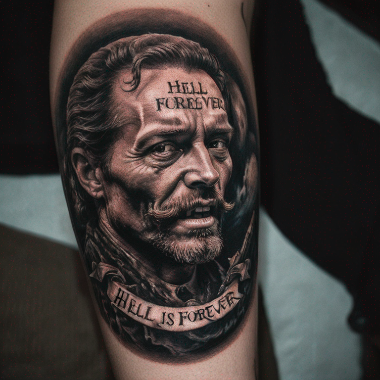 "hell-is-forever"-phrase-tattoo