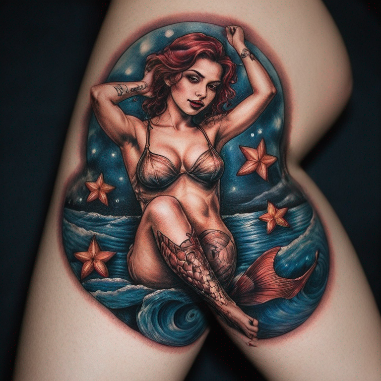 tatuagem-com-a-frase-"sê-valente-and-don't-you-shy-away",-e-adicionar-a-constelação-de-peixes-e-mais-umas-estrelas-pra-preencher-tattoo