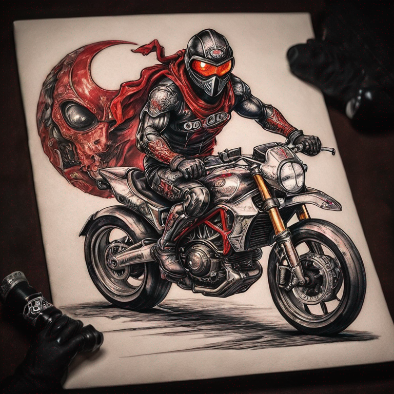 an-ninja-futuristic-riding-a-ducati-bike-tattoo