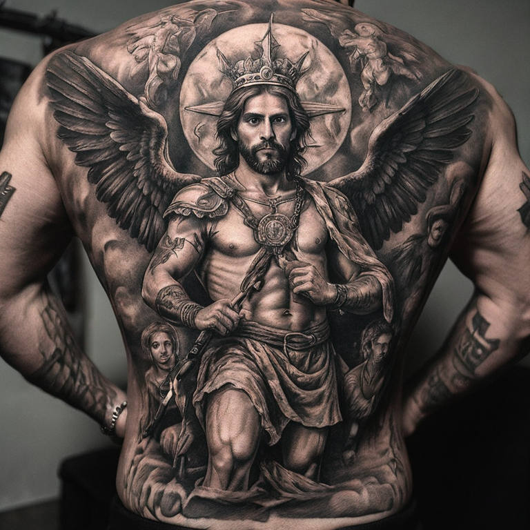 san-miguel-arcangel-+-leon-tattoo