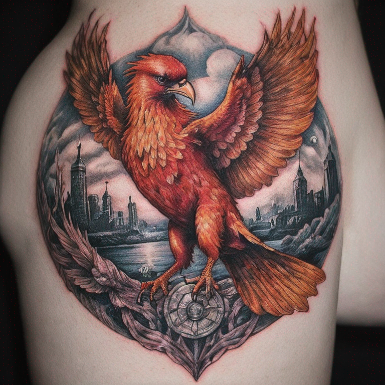 phoenix-dans-le-style-new-schoo-tattoo