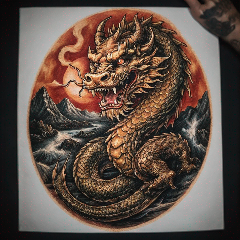 leone-e-un-drago-cinese-tattoo