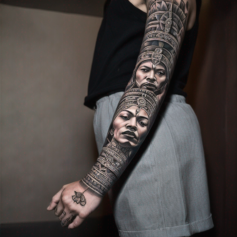 tatouage-bras-bracelet-maori-famille-tattoo