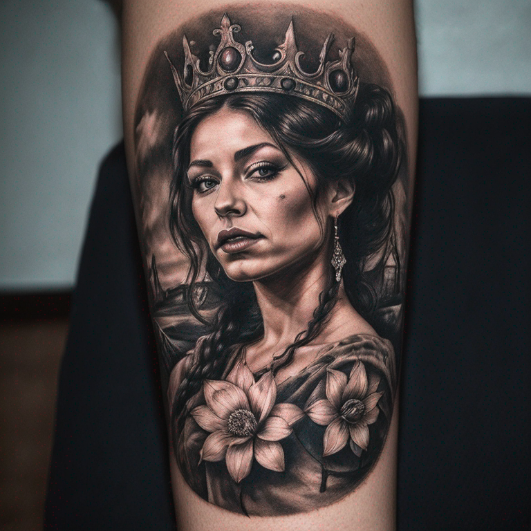 escribe-sayen-con-corona-de-reina-version-tattoo-tattoo