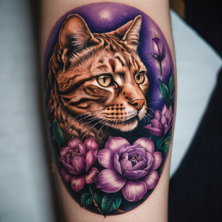 flor-de-pensamiento-y-un-gatito-colores-lilas-tattoo