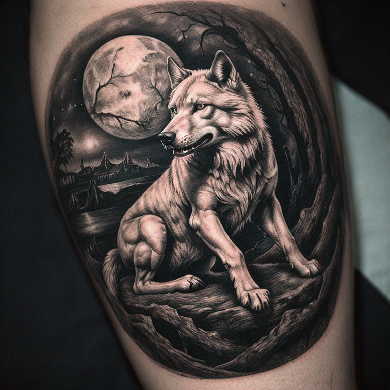 un-lobo-solitario-demostrando-su-fortaleza-tattoo