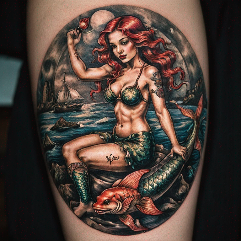 old-school-mermaid-tattoo