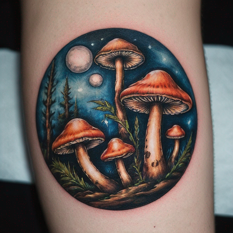 champignon renard design simple-tattoo