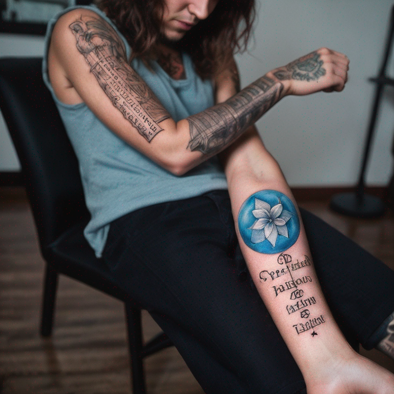 crear-un-tatto-de-todo-el-brazon-con-la-palabra-celeste-en-latin-tattoo