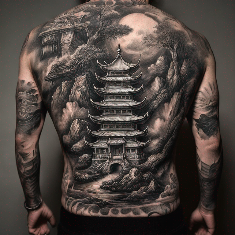 puerta-al-cielo-china-para-espalda-tattoo