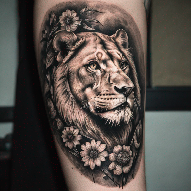 león-animal-rugiendo-tattoo
