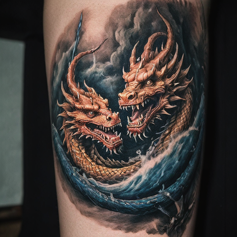 dos-dragones-entre-lazados-tattoo