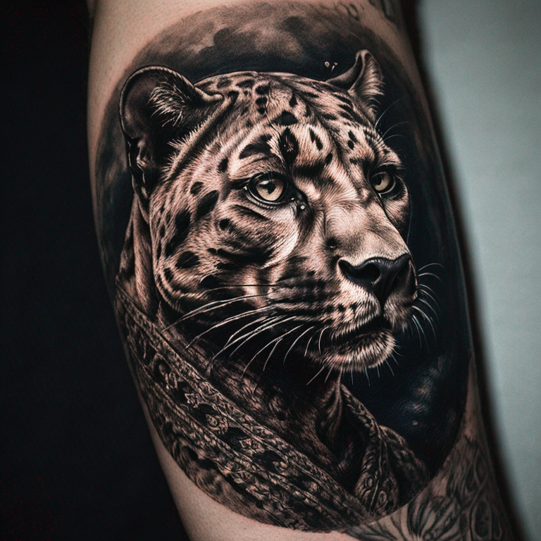 a-portrait-photo-of-a-panther-tattoo
