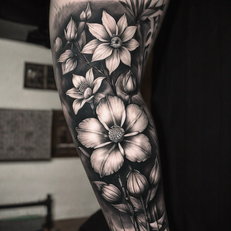 tatuaje-para-muslo-flores-tattoo