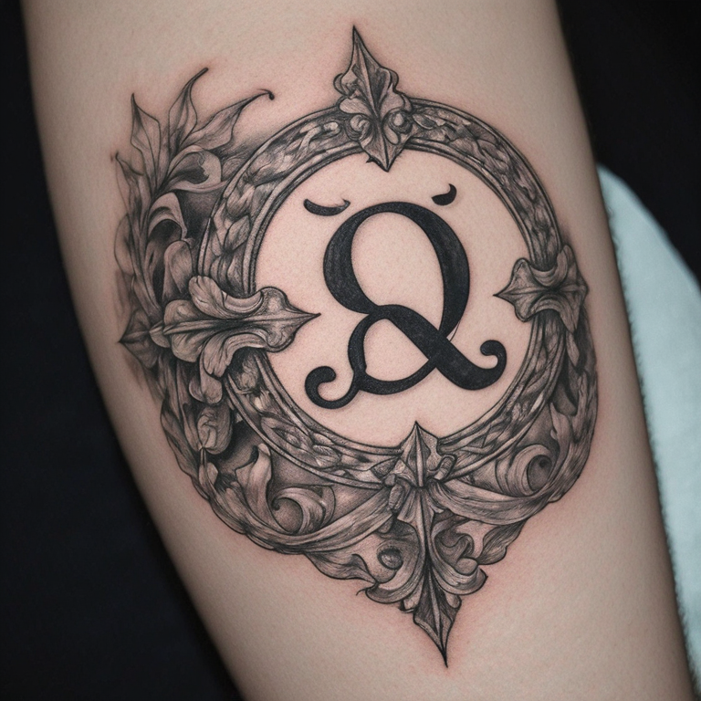 une-association-des-lettres-c-et-q-en-arabesque-tattoo
