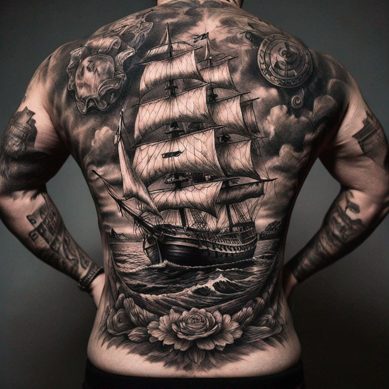 un-barco-fragata-tradicional-americano-tattoo
