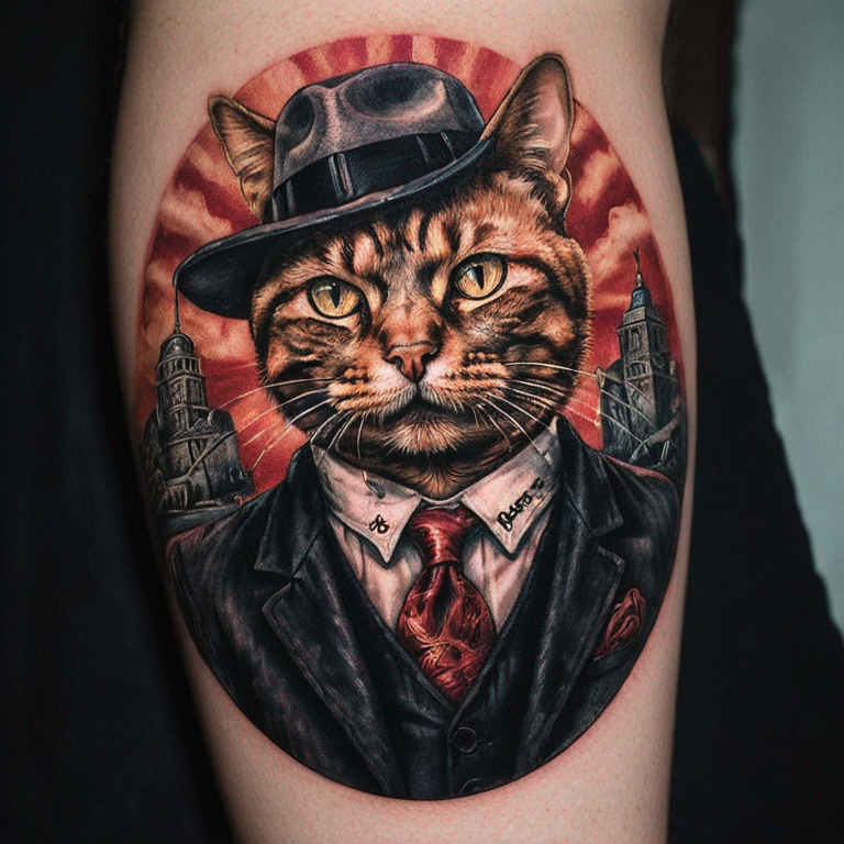 gangster-cat-tattoo